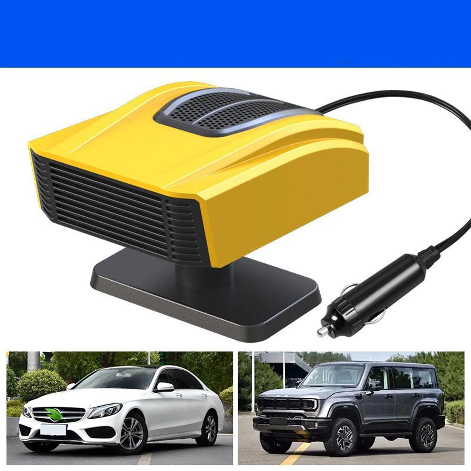 

Автомобильный обогреватель, 200 Вт 12 В Размораживатель лобового стекла, Портативный обогреватель для автомобиля с подключением к прикуривателю, 2-в-1 Быстрый нагрев и Режимы с вращающимся на 360° основанием(черный) One Size