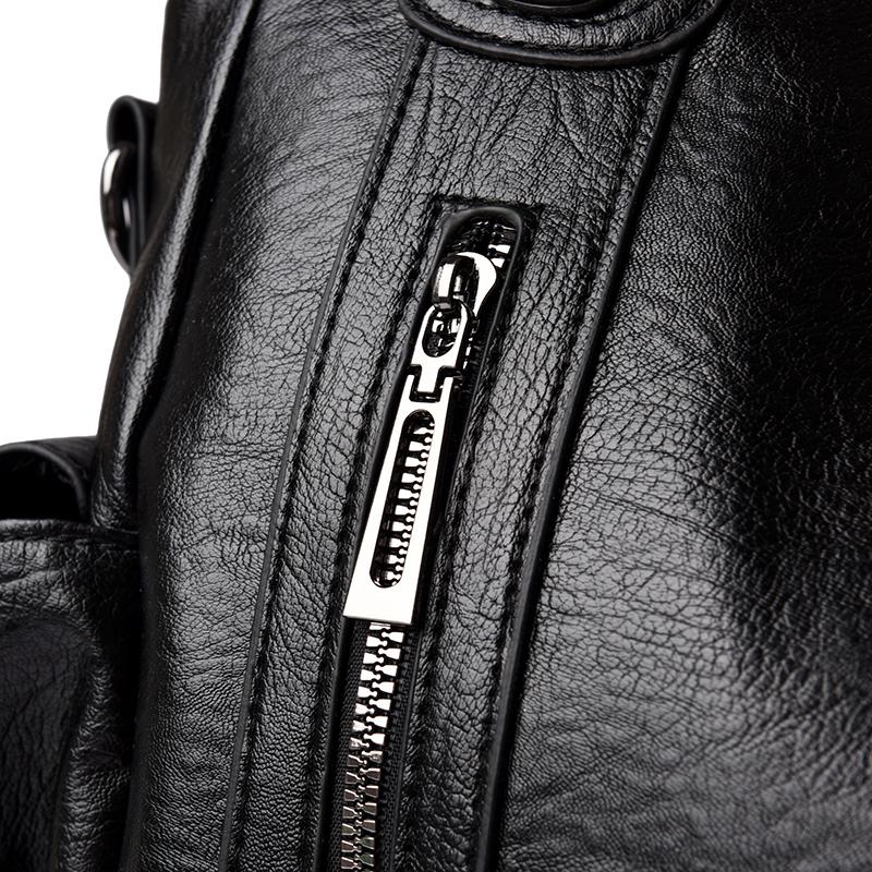 PU Tote Bag Women's Fashion Shoulder Handbag with Zip Pockets Adjustable Strap Large Capacity Daily Bag