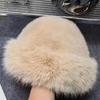 Fluffy Fur Bucket Hat For Women Plush Fisherman Hat Warm Women'S Winter Hat Thicken Cold Snowy Day Panama Cap Chrismas Gifts