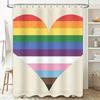 Pride Heart Shower Curtain - Vibrant Rainbow Design For A Waterproof And Unique Bathroom Dcor Set