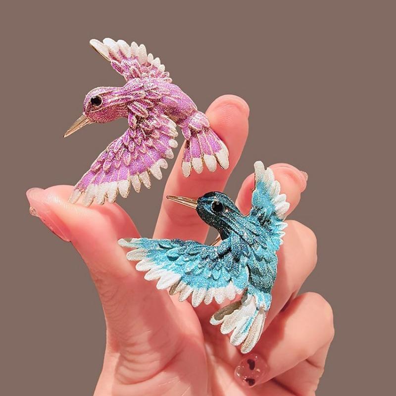Chinese-style Blue-winged Bird Brooch, High-end Feminine Charm, Retro Brooch, Overcoat Suit, Corsage Design Sense