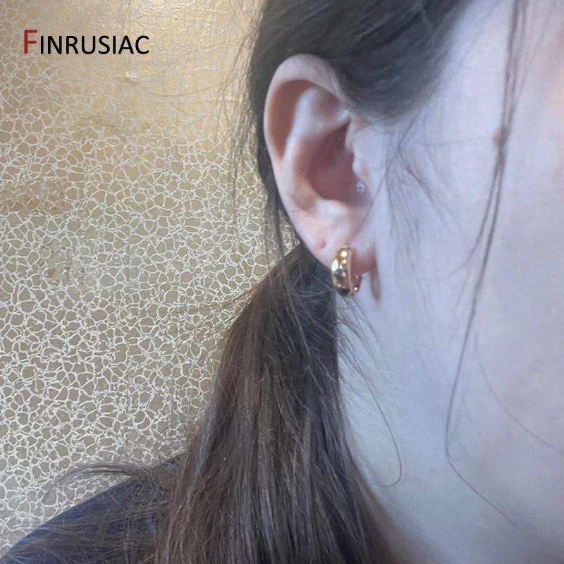 Neue Trendige Echte Goldplattierte Runde Creolen Ohrringe Für Frauen Mädchen Damen Große Creolen Goldener Kreis Ring Ohrringe Party Geschenk