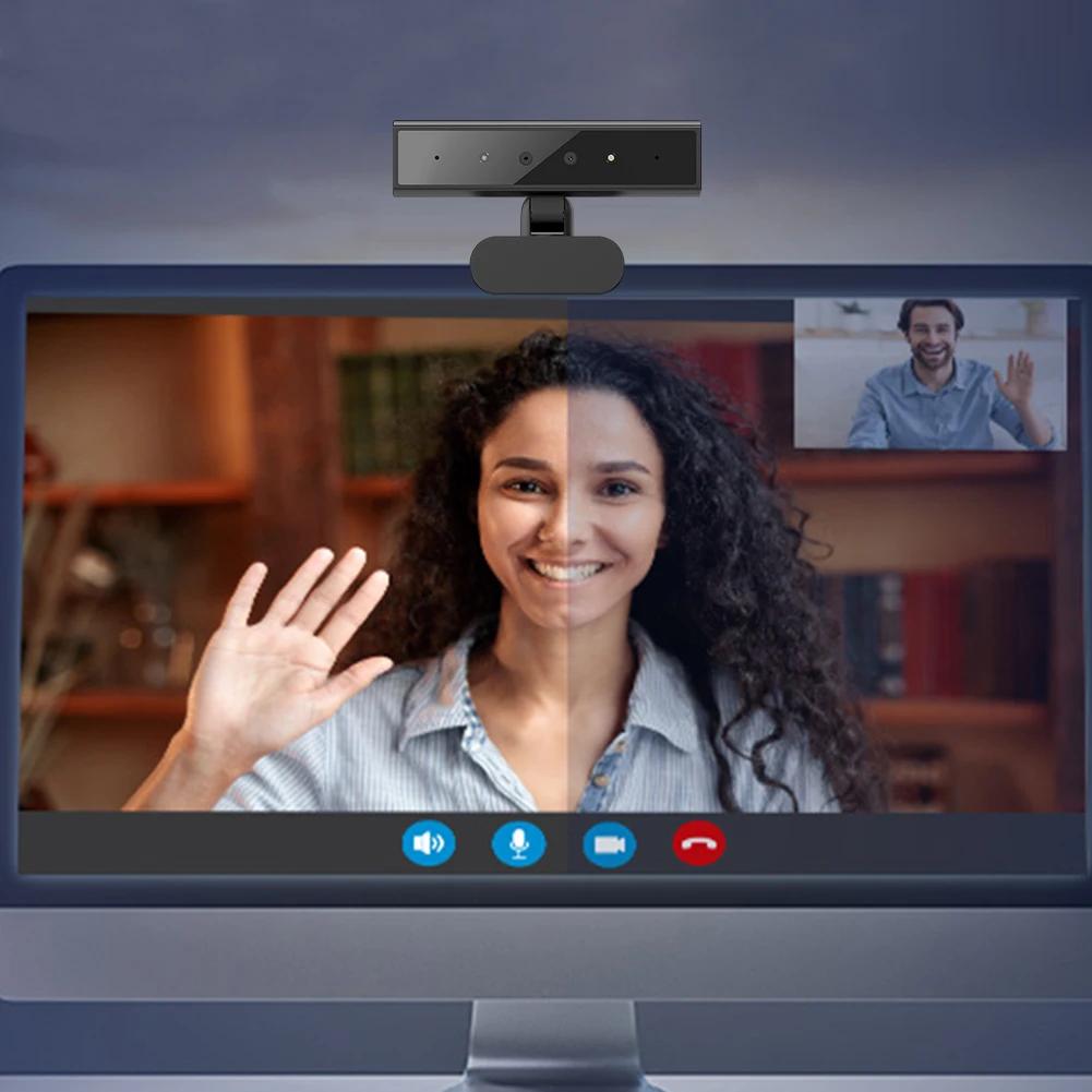 Identification Login Web Camera for Windows 10/11 with Base USB Computer Webcam Detachable Web Camera for Streaming Conferencing