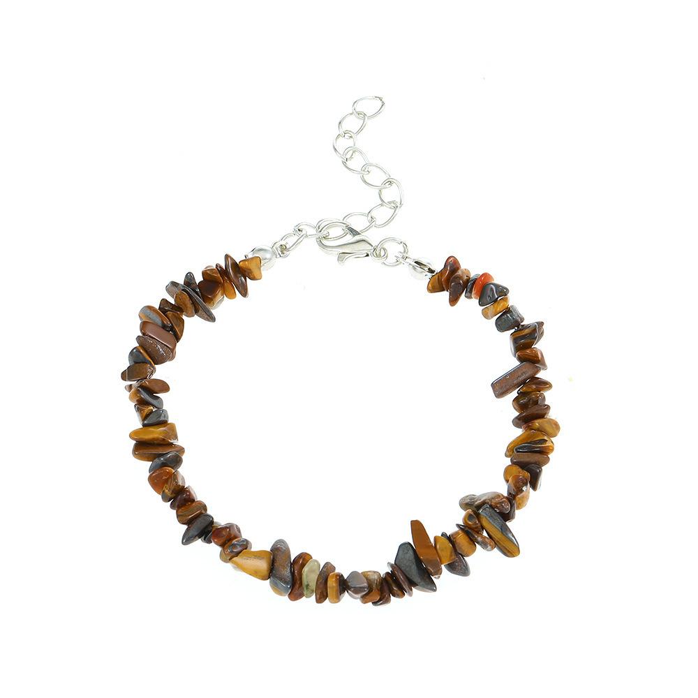 Natural Stone Irregular Woven Bracelet, Ethnic Seaside Beach Wind Special-shaped Crystal Gravel Bead String DIY Jewelry.