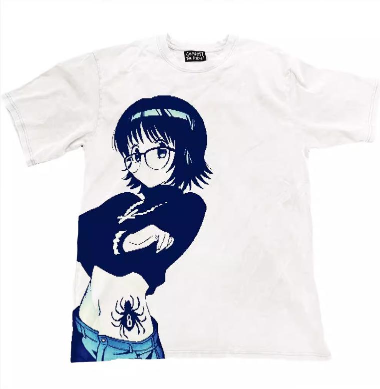 Y2k Top Trendy Loose Summer Unisexs And Unisexs Shortsleeved Printed High Street Tshirt With Retro Harajuku Style