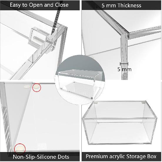 Dryer Sheet Holder Sheets Container Transparent 5 mm Thickness Acrylic Box with Lid Clear Dryer Sheet Dispenser for Laundry Organization and Storage