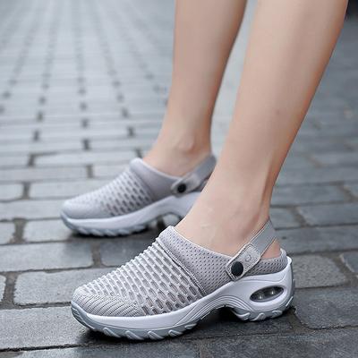 New Mesh Women's Shoes Spring and Summer Daily Sandals One Pedal Half Drag Mother Shoes Air Cushion Women's Shoes