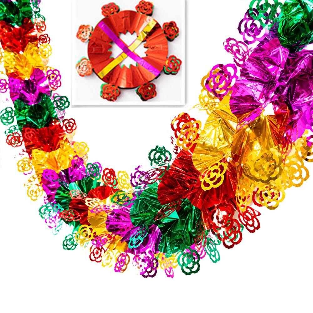 3D Design Foil Garland Flexible Tree Decoration Festive Christmas Garland Celebration Wreath