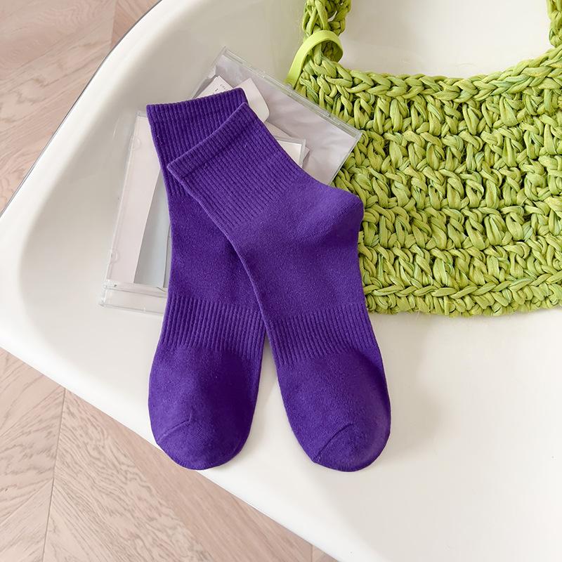 Calzini a Tubo Sportivi da Skateboard da Donna Colore Unito Vita Primavera Autunno Tendenza