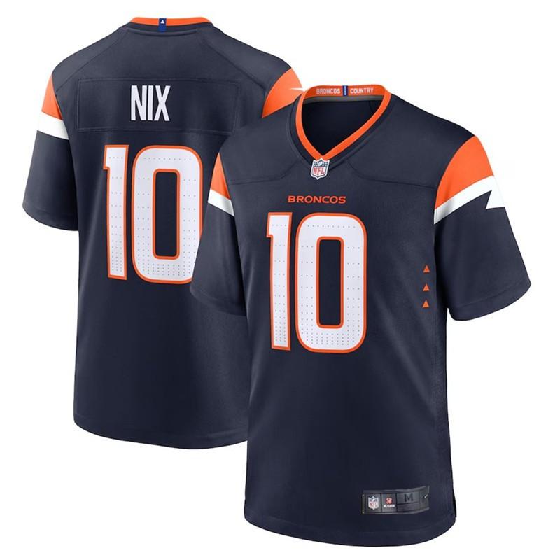 NFL Denver Broncos 10 Bo Nix Football Jersey Short Sleeve Men