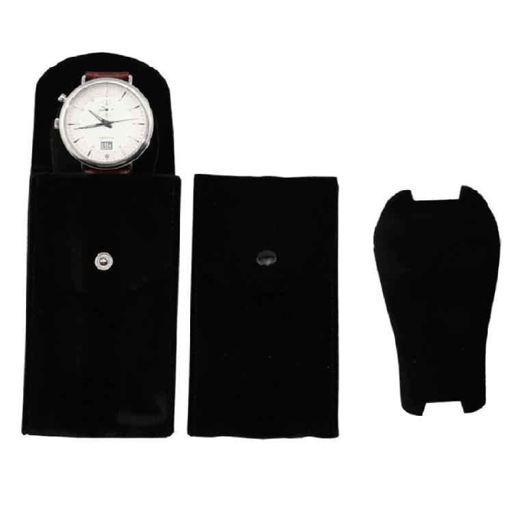 Velvets Watch Travel Bag with Button Closure Secure Storage Pocket for Watches Jewelry Container for Men and Women
