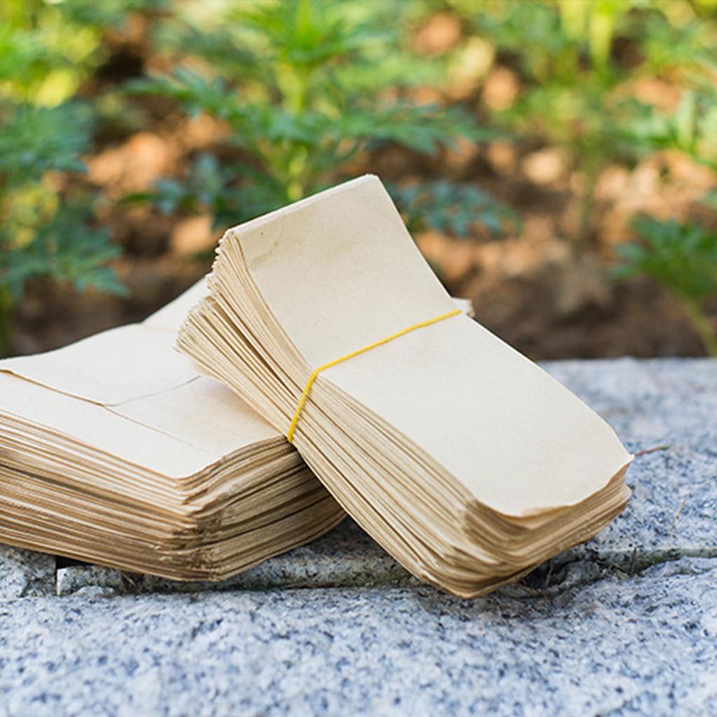 100pcs Miniature Brown Kraft Paper Bags Storage Container Coin Envelopes Jewelry Small Item Packaging Pouches