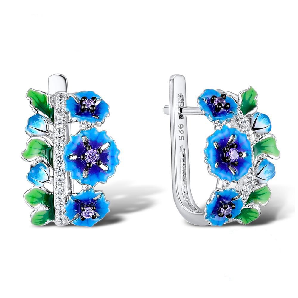 HUAMI Blume Fee Süße Ohrstecker für Damen Mode Jubiläumsparty Zirkon Weihnachts Schmuck Geschenk Hochzeit Trendige Ohrringe
