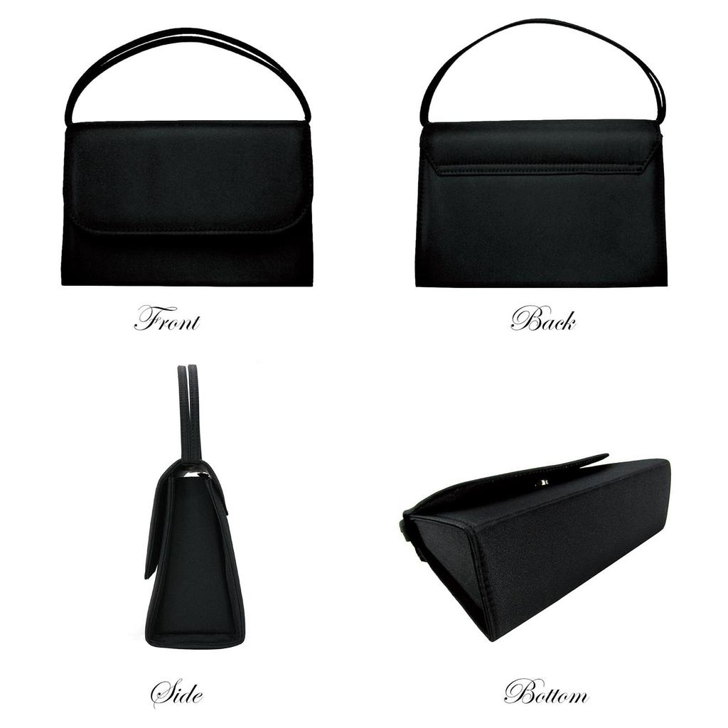 COMO LIFE SOFIA VALENTINO Formal Basic with Perfect for Entrance and Memorial Services Bag, Black, Women's, Style, Elegant, Simple, Magnet, Fold-Over