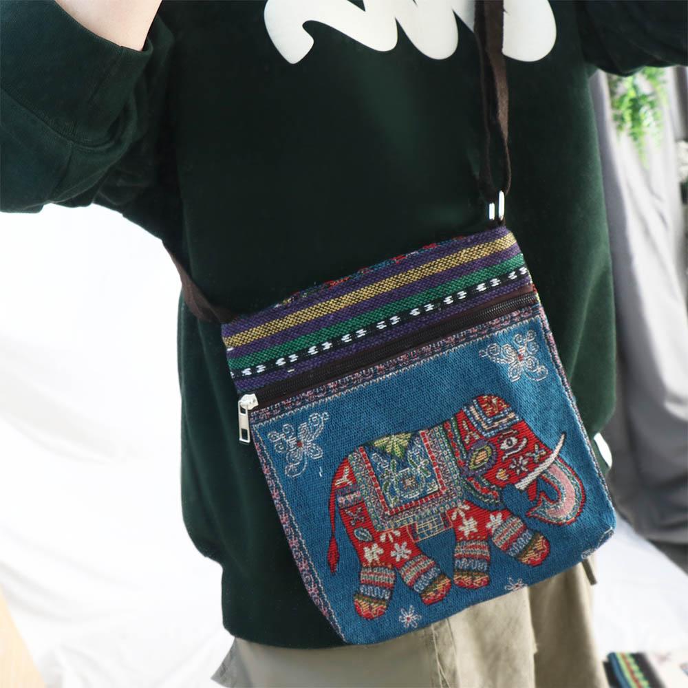 Große Kapazität Ethnischer Stil Umhängetasche Stickerei Tier Schultertasche Einkaufstaschen