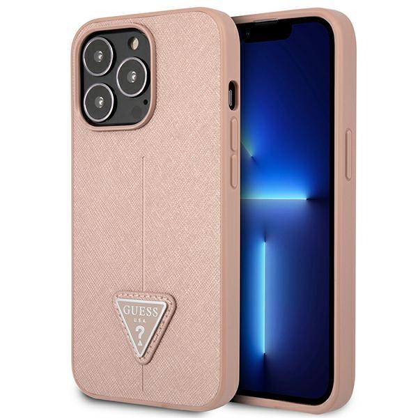 Guess Guhcp14Xpsatlp Iphone 14 Pro Max 6,7 Różowy/Pink Hardcase Saffianotriangle Logo