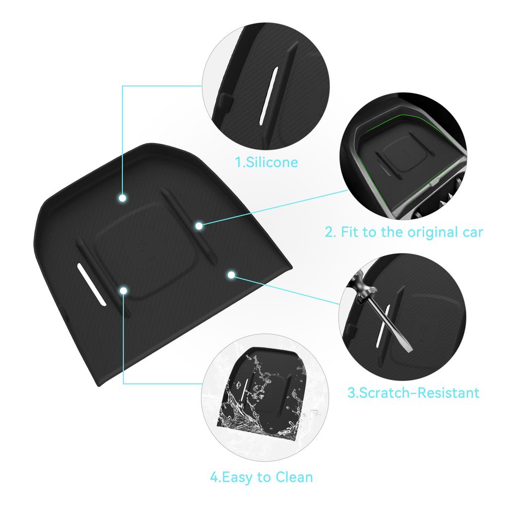 for Kia EV3 2026 -2026 Car Wireless Charging Pad Anti-Slip Protective Mobile Phone Storage Box Mat Interior Accessories