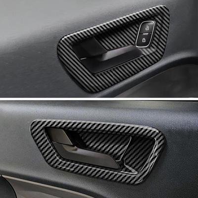 ABS Carbon Fiber Interior Door Bowl Decoration for Ford Maverick 2022-2024 Inner Door Handle Frame Trim Stickers Accessories