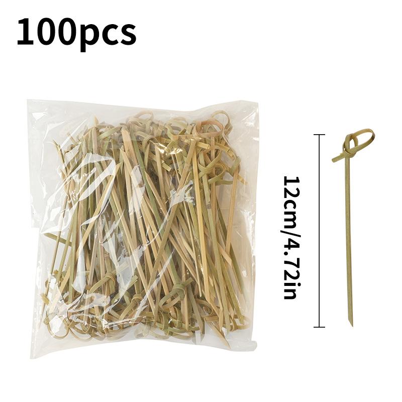 100 Stück Einweg Bambus Lebensmittel Obst Zahnstocher Salat Kuchen Dessert Gabel Stick für Hochzeit Geburtstagsfeier Deko Cocktail Zahnstocher