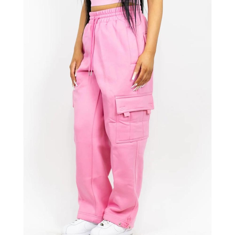 

Trendy Women s Wide-Leg Multi-Pocket Cargo Sweatpants - Summer Style from American High Street Brand L