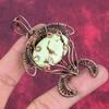 Zitronen-Chrysopras-Anhänger Kupferdraht-umwickelter Anhänger Handgefertigter Schmuck Schildkröten-Anhänger Natürlicher Edelstein-Anhänger Geschenk für sie Kupferschmuck