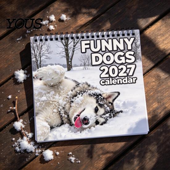 Monthly Planner for Dog Lovers Funny Dogs 2027 Wall Calendar, Jan to Dec 12 Month Functional Desk Decor Hanging with Thick Paper Home Office