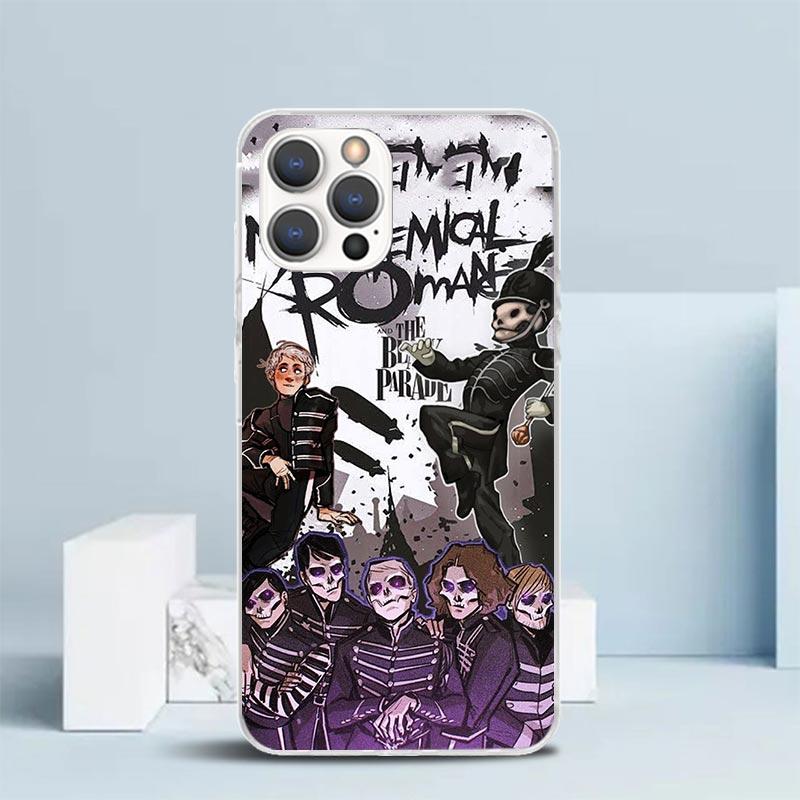 My Chemical Romance MCR Soft Cover for iPhone 16 17 Air 15 14 Pro Max 16E Phone Case 13 Mini 12 11 7 SE 8 Print Pattern Fit Case