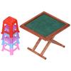1:12 Puppenhaus Miniatur Mahjong Tisch Hochsimulierter Mahjong Tisch mit Stuhl Mahjong