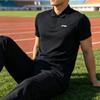 Li-Ning Summer Mens Polo Shirt Skin-Friendly Comfortable Breathable Lightweight Versatile Fashion Trendy Casual Sports Suit APLR125-9+AKLU881-1
