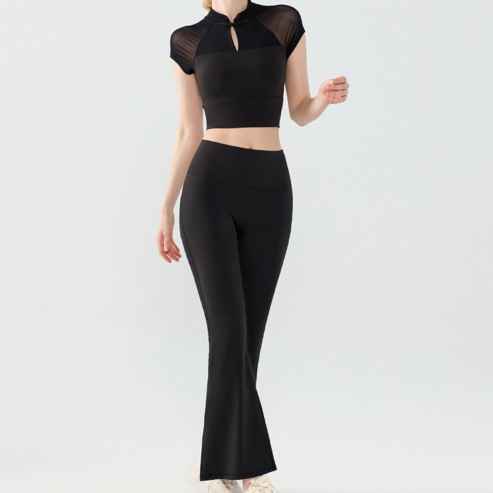 

Лоскутный спортивный укороченный топ с коротким рукавом, женская сорочка, креативный новый китайский жилет, повседневная одежда