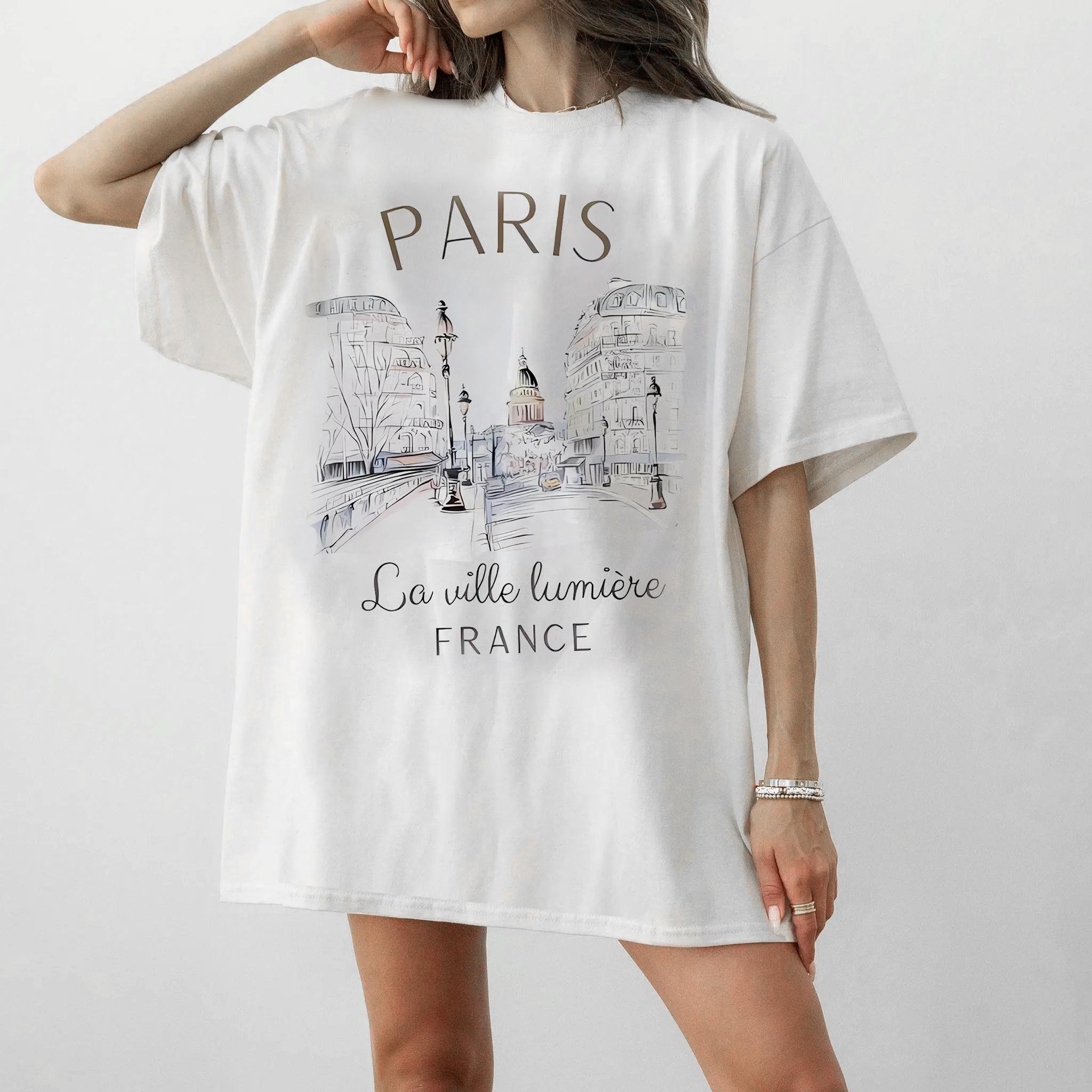 90s Streetwear Paris MILANO ITALY Letter Women T Shirt Casual Tee Unisex Cotton Oversize Loose Trend Vintage Summer Couple Shirt S