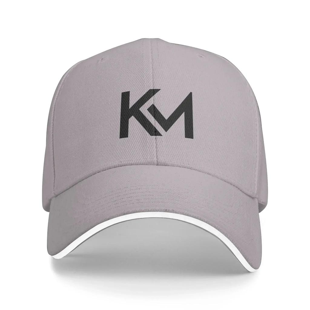 Black KM Logo Design Football Soccer Sun Baseball Cap Summer Vintage Hip Hop Hats Men Women Hunting Camping Snapback Hat