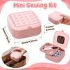 Small Sewing Kit with Storage Box Cute Portable 2 Layer Organizer Magnetic Needle and Thread Kit with Case Home Clothes Repair