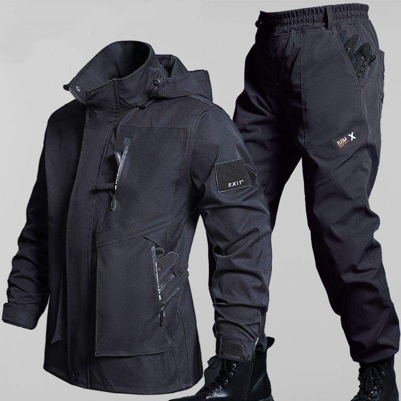 

Износостойкий комбинезон мужской для улицы, для строительной площадки, для строительства, для авторемонтной мастерской, фабричная одежда, грязеотталкивающая и устойчивая к разрывам одежда 175 чёрный