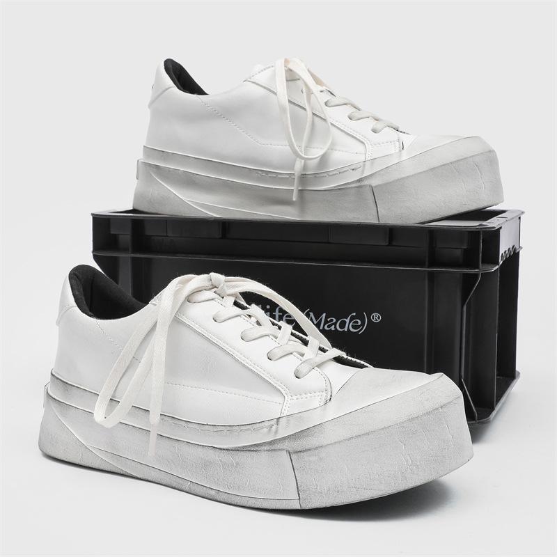 

Черные туфли для доски мужские весенние повседневные маленькие белые туфли трендовые универсальные серии arc moon интернет-знаменитости те же туфли дерби мужские 39 белый