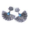 Retro Ethnic Turquoise Leaf Fan-Shaped Drop Earrings