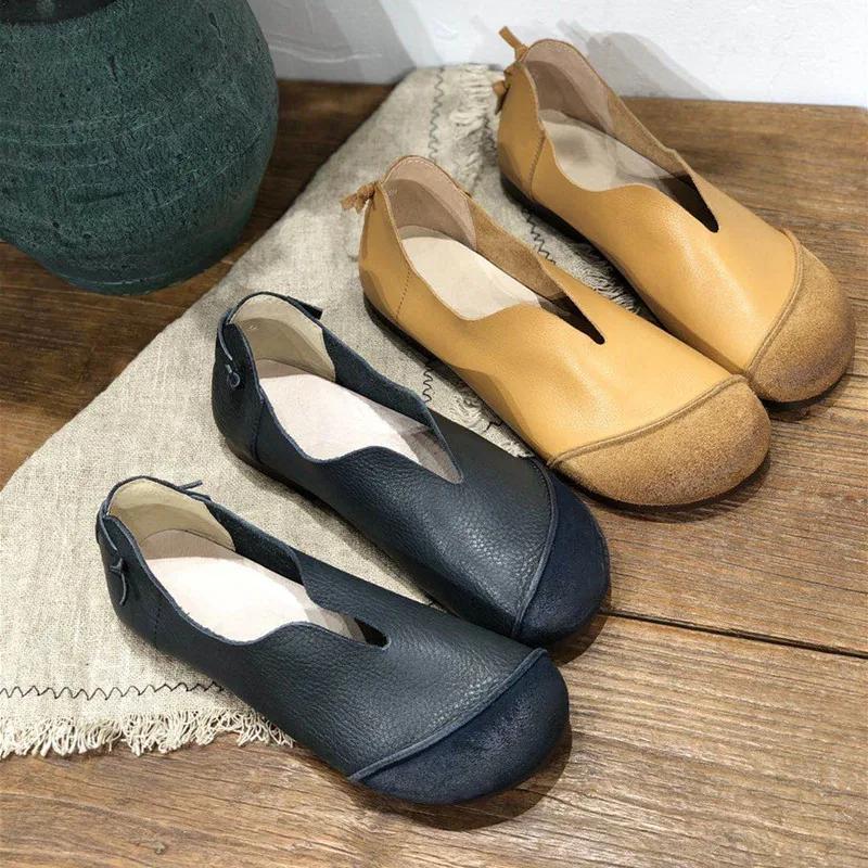 Модные женские туфли из коровьей кожи в стиле ретро — фото 3