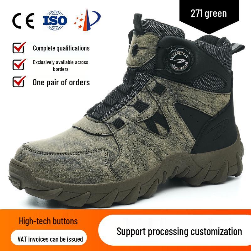 High-Top Steel Toe Safety Shoes - Anti-Smash, Anti-Puncture, Non-Slip, Wear-Resistant, Comfortable for Autumn and Winter