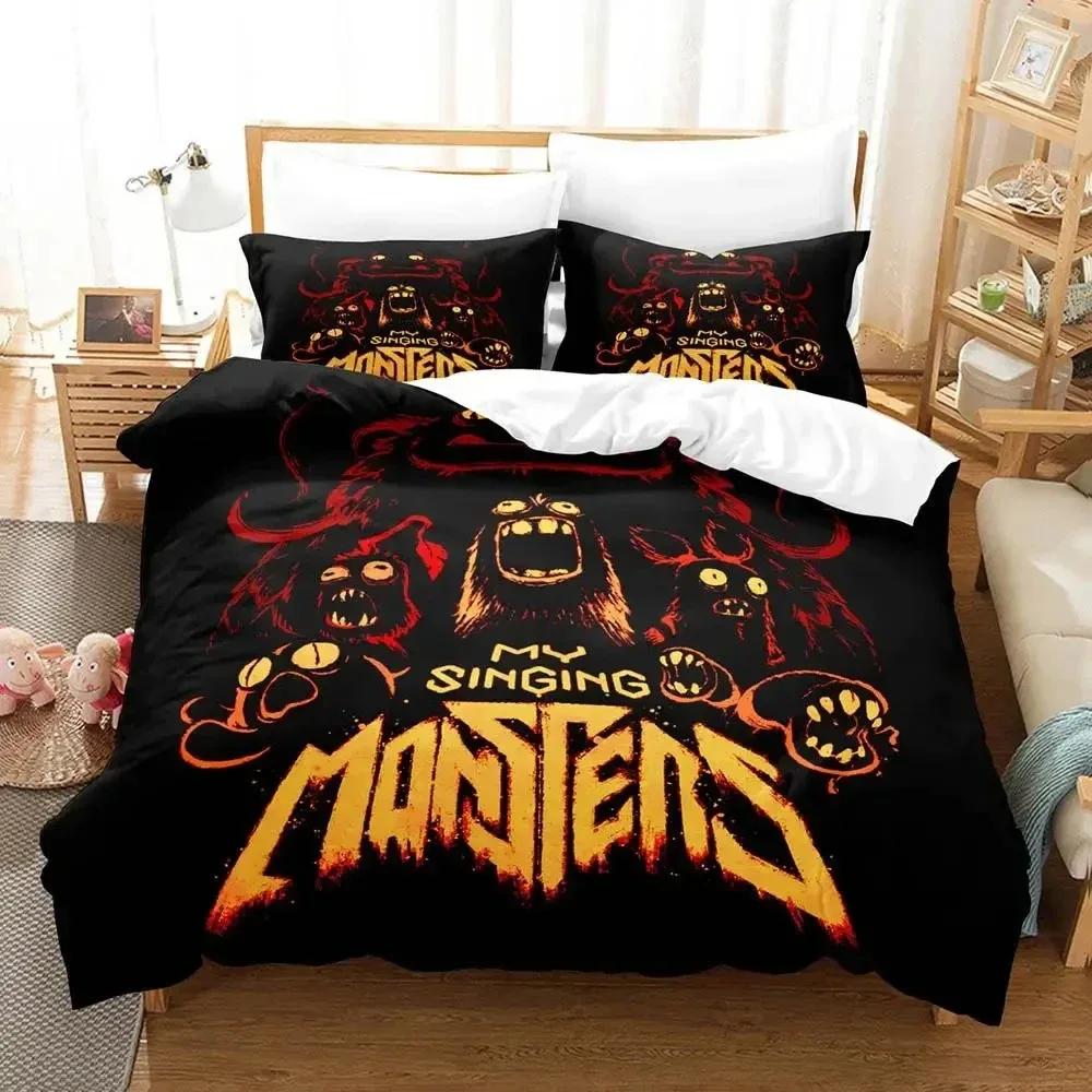 My Singing Monsters Anime Comfortable Duvet Quilt Cover Pillowcase Bedding Set Children Bedroom Decoration Home Textile