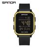 SANDA 2211 Leisure Men's Electronic Watch Multi functional Square Dial Calendar Sports Fluorescent Waterproof Digital Watch