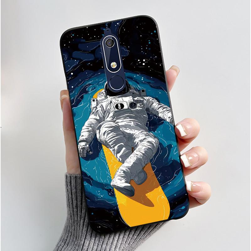 Casing For Nokia 5.1 6.1 Aesthetic Luxury Cute Cool Boys Girls Soft silicone Phone Case Back Cover Black Matte Protective Shell