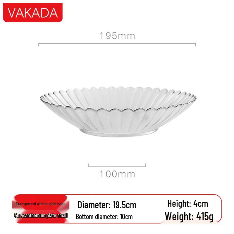 VAKADA Borosilicate Glass Serving Plate