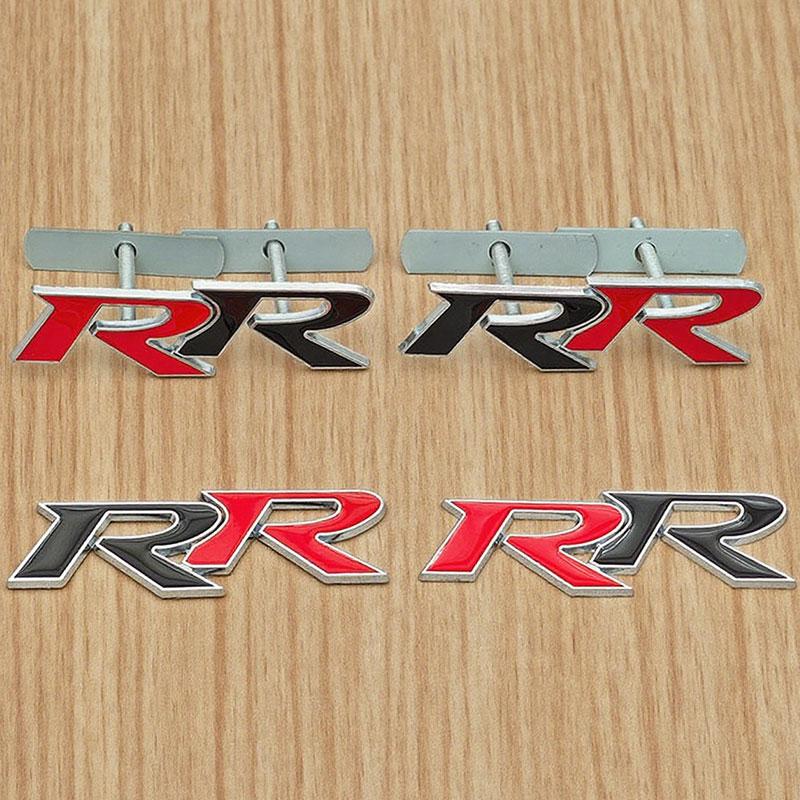 3d Metal Letters RR Logo Car Rear Trunk Sticker Front Grille Badge Emblem for Civic Mugen Accord Crv City Hrv Accessories