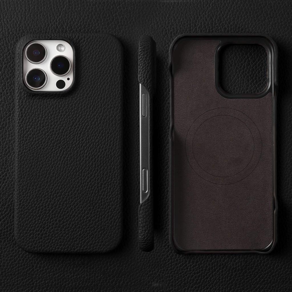 Премиальный магнитный чехол из натуральной кожи для iPhone 16 Pro Max 15 14 13 12 11 Беспроводная зарядка Магнитная крышка Magsafe Ударопрочный чехол