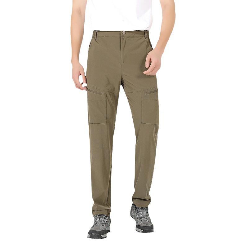Unisex Quick-Dry Ice Silk Trekking Pants - Summer Outdoor Straight-Leg Casuals for Hiking and Mountaineering