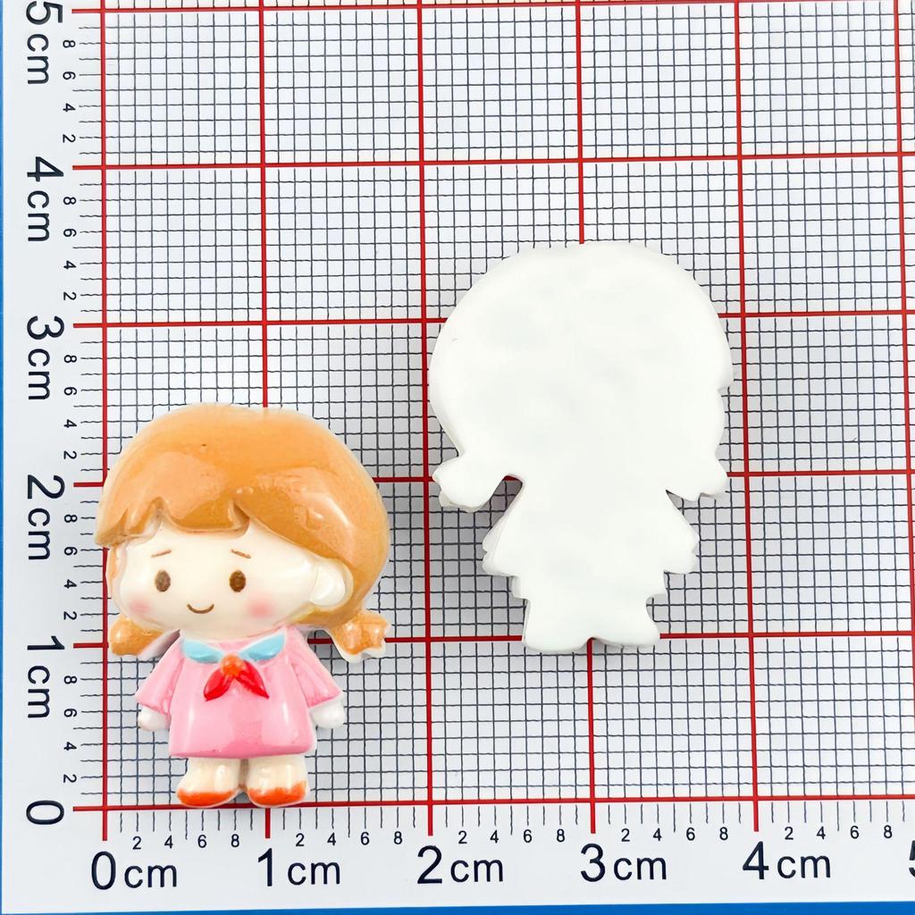 Cartoon Girl Resin Stickers for DIY Keychains, Phone Cases & Crocs