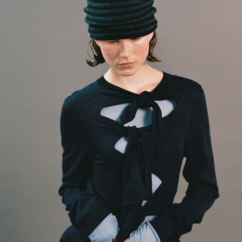 

AWESOME NEEDS OVER FIT KNIT HAT_STRIPE BLACK FREE