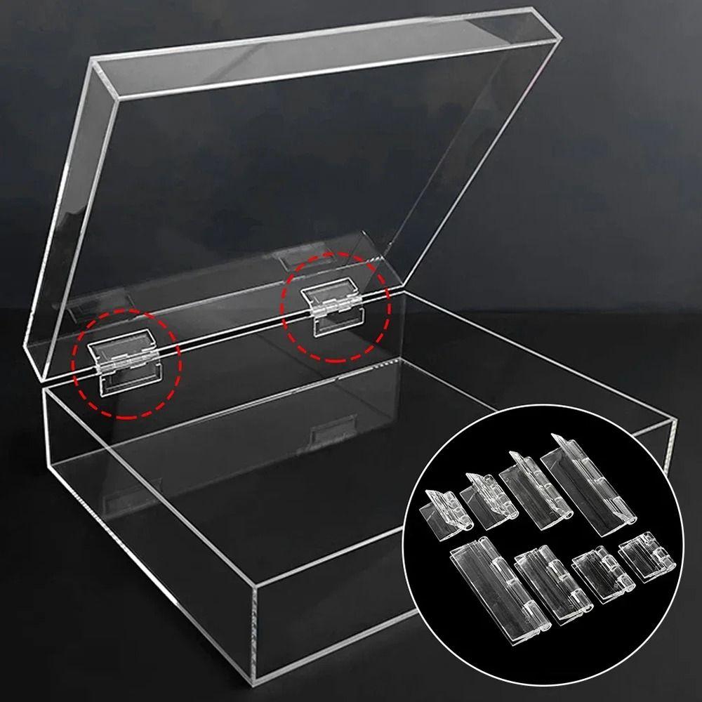 10Pcs New Transparent Folding Hinge Clear Foldable Door Hinges Acrylic 270 Degree Furniture Hardware DIY Cabinet Door Box