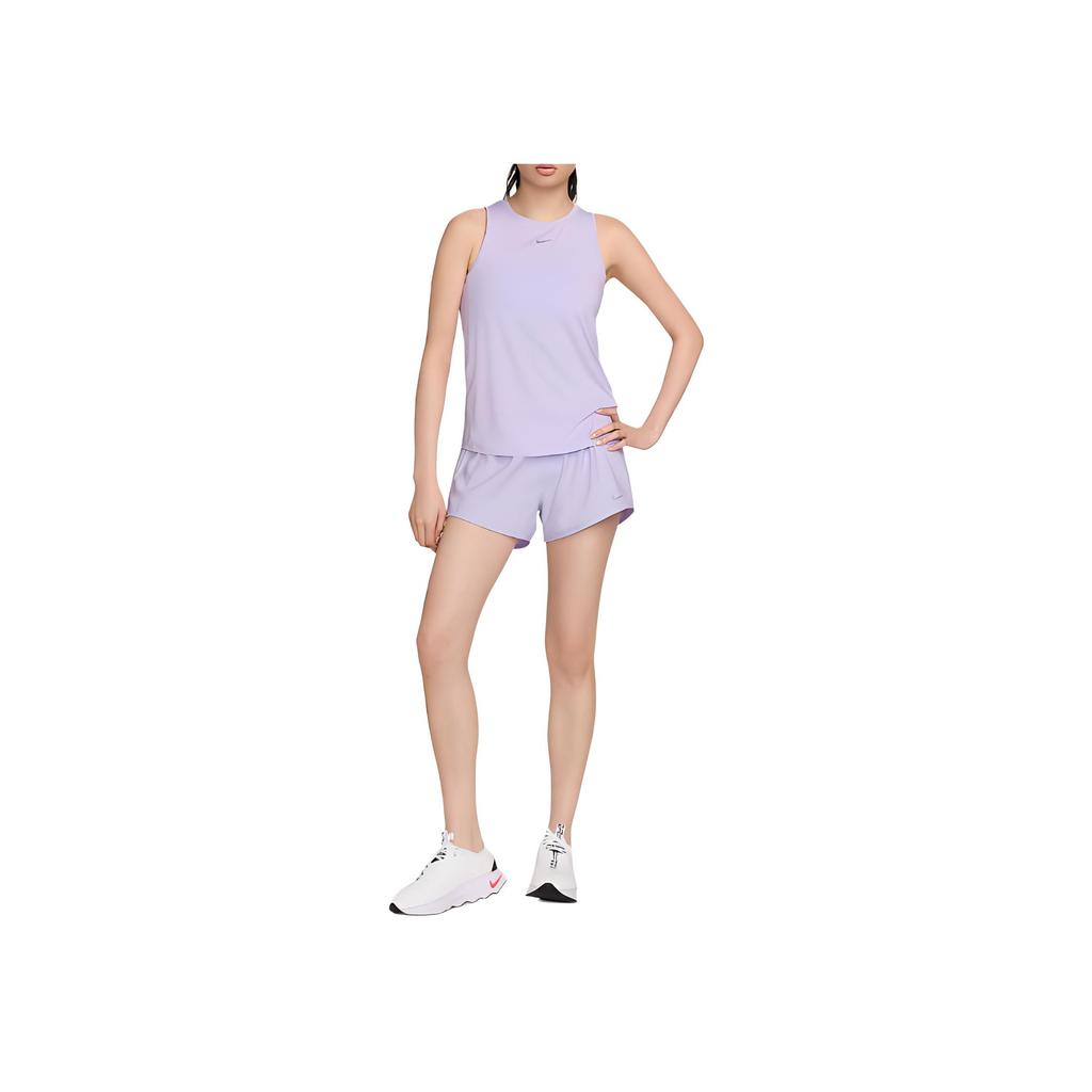 Nike Dry Fit One Loose Mid Rise Three Quarter Casual Shorts Women shorts Lilac-Purple DX6011-512
