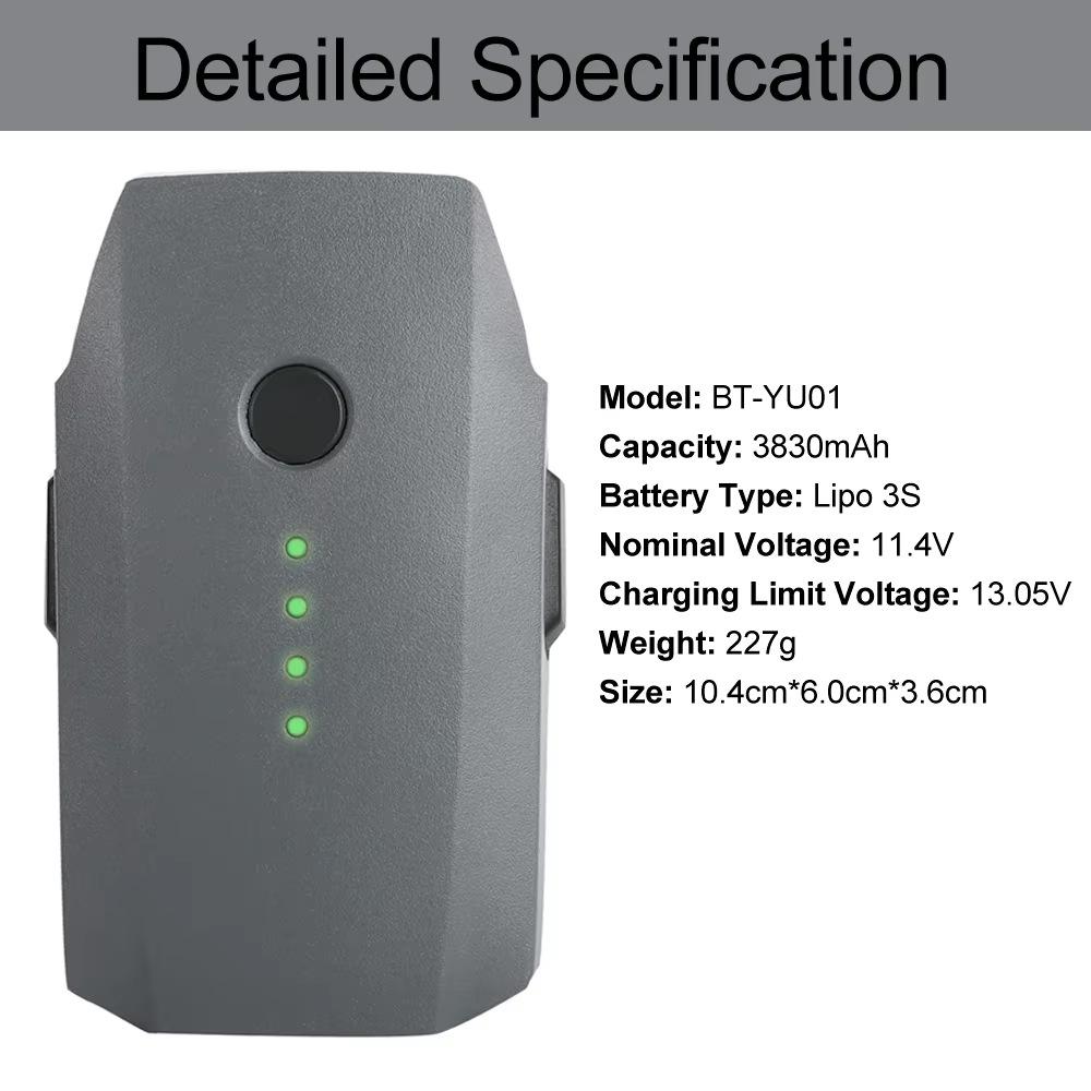 Yu Series 3830mAh Dual Replacement Battery for DJI Mavic Pro Drone